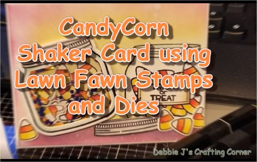 Candy Corn Shaker Card using Lawn Fawn