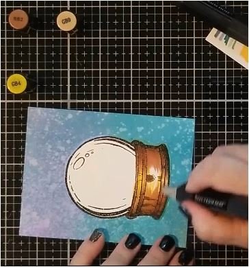 Haunted House Snow Globe Card