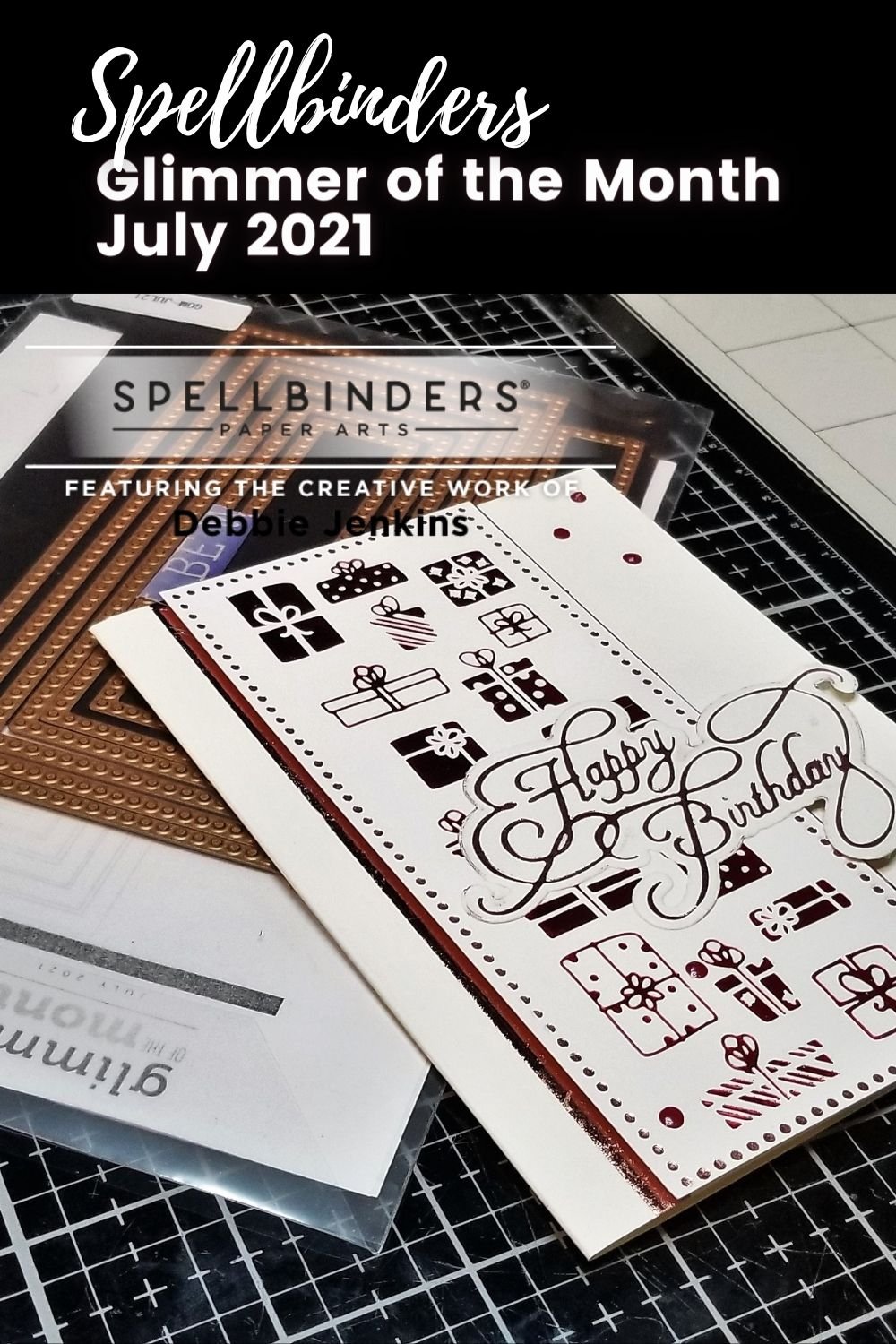 Let's make a Fun Foiled Birthday Card! | July 2021 Spellbinders Glimmer of the Month 2 5