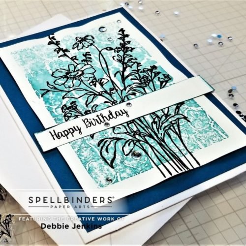 💙Clean and Simple Embossed Card using the Birthday Bouquet Stamp Set from Spellbinders clean and simple embossed card