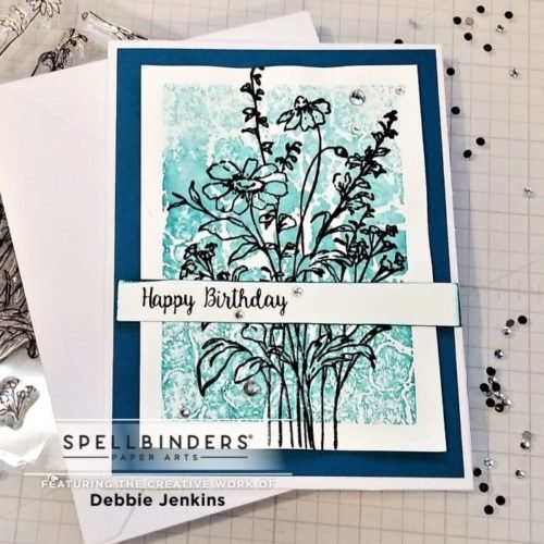 💙Clean and Simple Embossed Card using the Birthday Bouquet Stamp Set from Spellbinders clean and simple embossed card