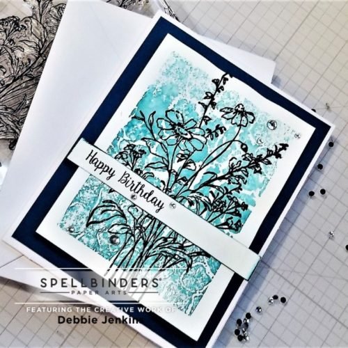 💙Clean and Simple Embossed Card using the Birthday Bouquet Stamp Set from Spellbinders clean and simple embossed card