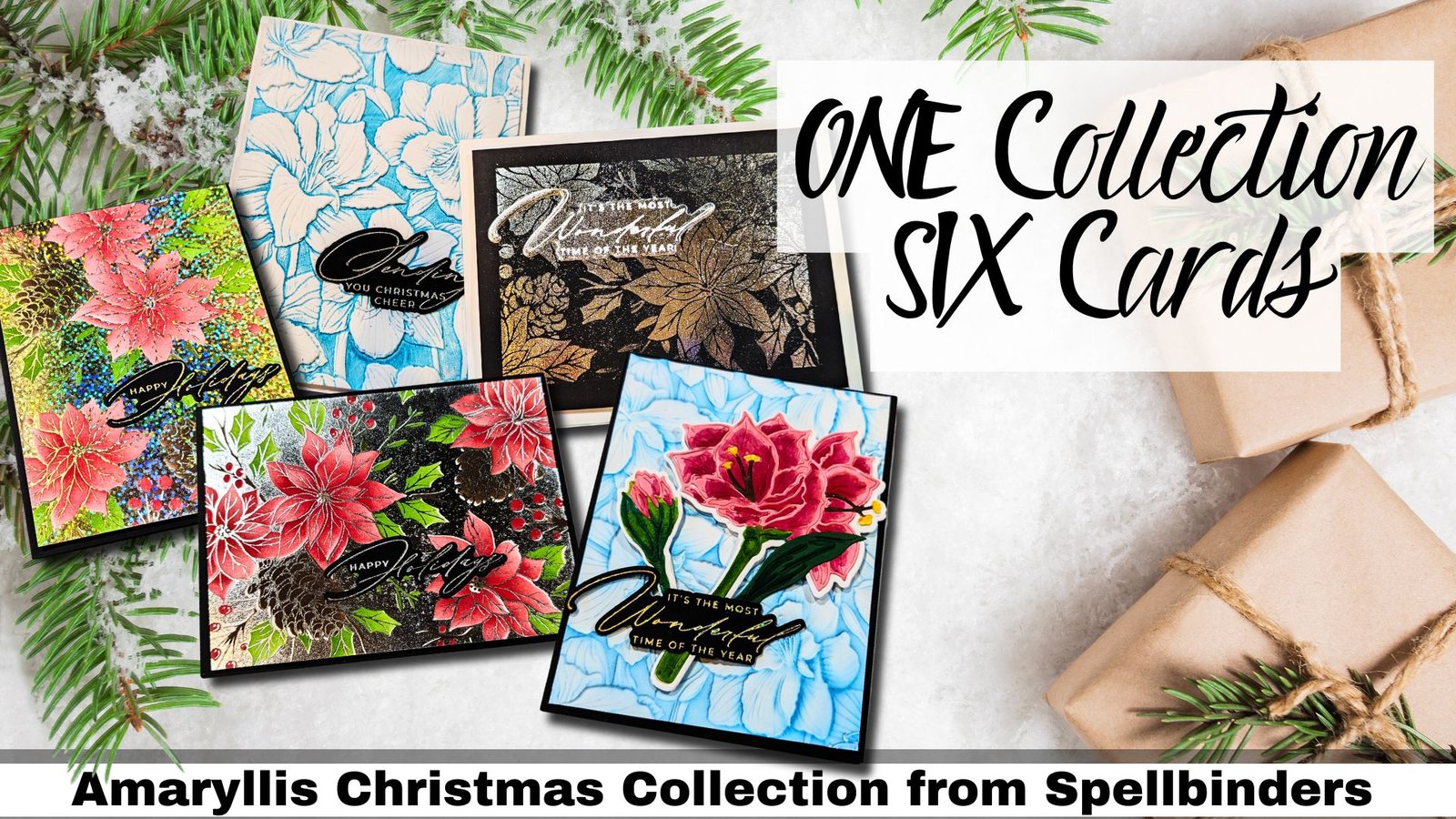 One Collection Six Cards | Amaryllis Christmas Collection by Yana Smakula Amaryllis Collection