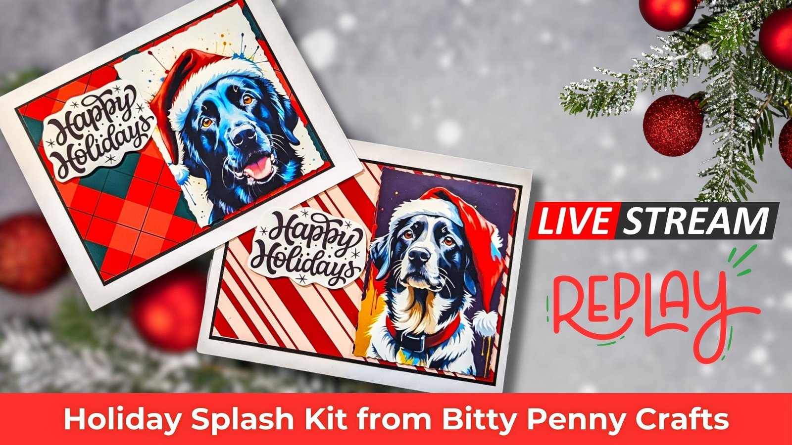 It's Christmas Crafting Time! Let's Create a Card using the Holiday Splash Kit from @BittyPenny! 2024 11 12 Bitty Penny Christmas Collection Live Replay