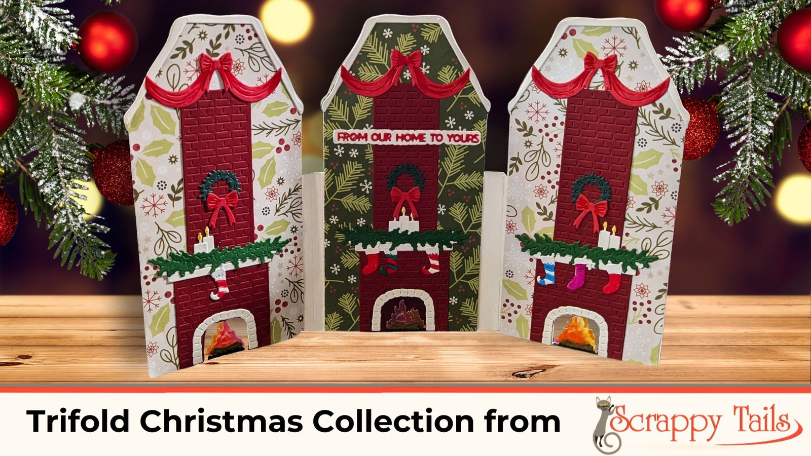 How to Make a Stunning Christmas Trifold Card | Scrappy Tails Christmas House Trifold Die set