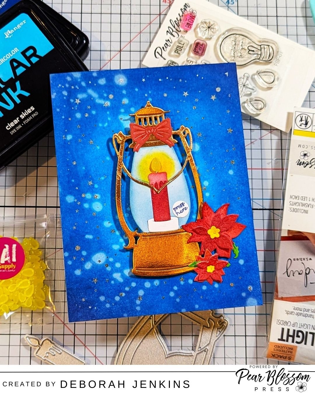 Create a Glowing Candle Lantern Card for Christmas debbie jenkins scrappy tails and pearblossom press light up lantern (1)
