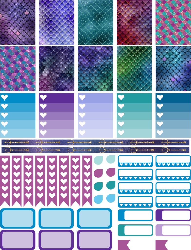 Mermaid Scale EC size stickers from Debbie J's Crafting Corner